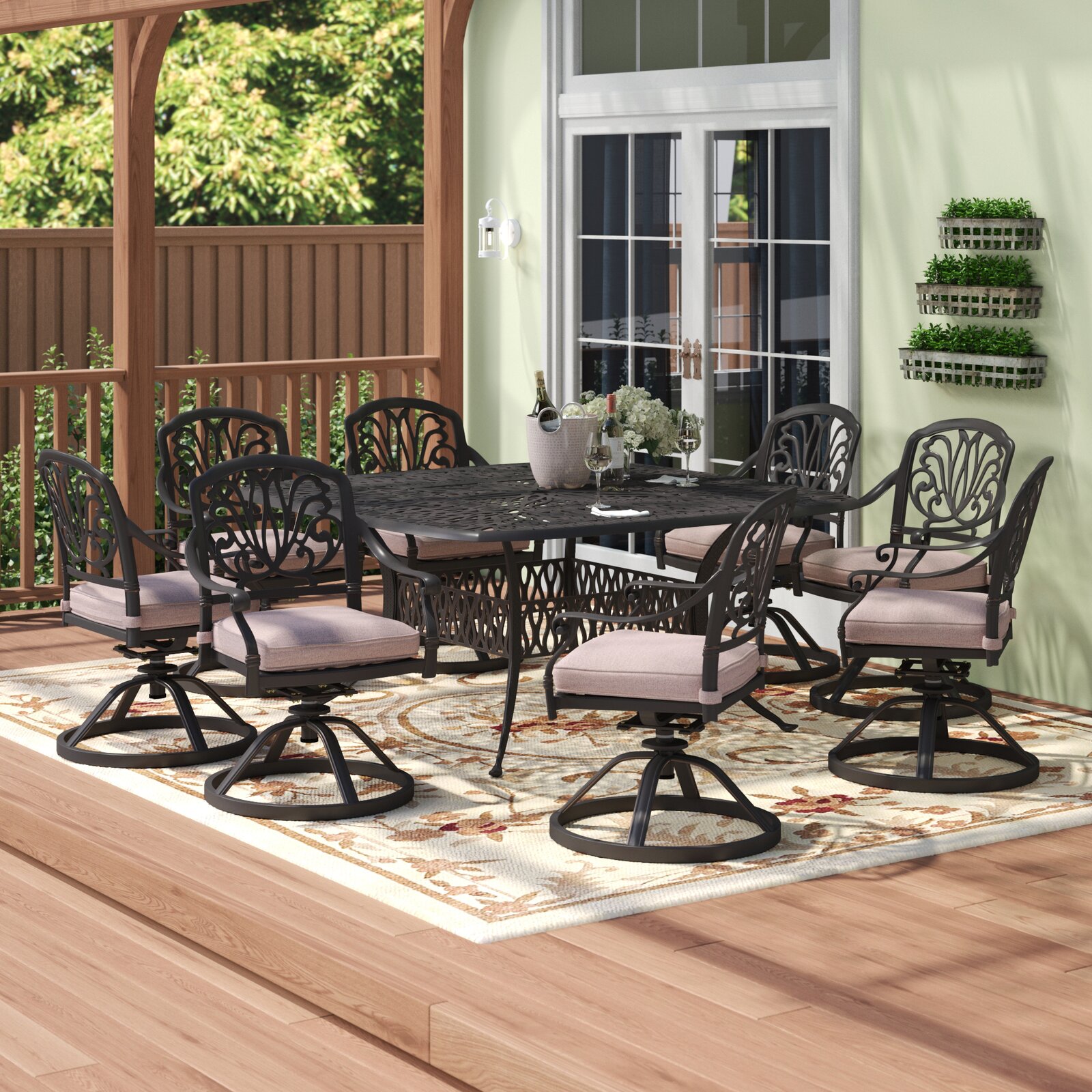 Canora Grey Barbee Square 8 - Person Outdoor Dining Set with Cushions & Reviews